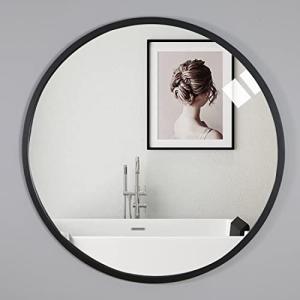 Round Wall Mounted Black Bathroom Makeup Mirror