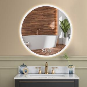 LED Light-Up Round Bathroom Vanity Mirror