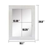 Rustic White Wood Frame Wall Mirror, Versatile Display