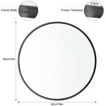 Round Wall Mounted Black Bathroom Makeup Mirror