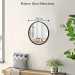 Small Black Round Wall Mirror with Metal Frame