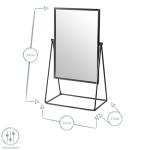 Stylish Black Freestanding Makeup Vanity Mirror 22cm