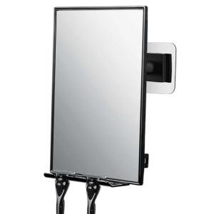 Shower Mirror with Swivel & Razor Stand