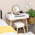 Small Black Round Wall Mirror with Metal Frame