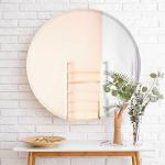 Frameless Round Wall Mirror with Beveled Edges