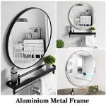 Round Wall Mounted Black Bathroom Makeup Mirror