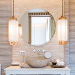 Frameless Round Wall Mirror with Beveled Edges