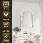 White Arched Wall Mirror for Home Decor