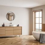 Round Wall Mounted Black Bathroom Makeup Mirror