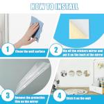 6-Pack Self-Adhesive Round Acrylic Wall Mirrors