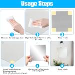 4pcs Self-Adhesive Acrylic Wall Mirrors 20x20cm
