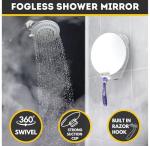 Fogless Shower Shaving Mirror with Suction & Swivel