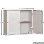 White Double Door Mirrored Bathroom Cabinet