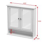 White Bathroom Wall Cabinet with Mirrored Doors