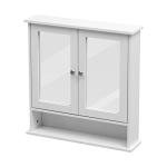White Bathroom Wall Cabinet with Mirrored Doors
