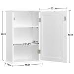 Wall-Mounted Bathroom Storage Cabinet with Adjustable Shelves