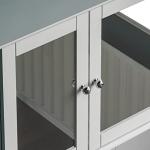 White Double Door Mirrored Bathroom Cabinet