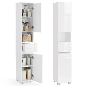 VASAGLE Slim White Bathroom Storage Cabinet