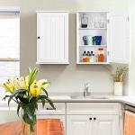Wall-Mounted Bathroom Storage Cabinet with Adjustable Shelves