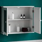 White Double Door Mirrored Bathroom Cabinet