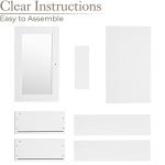 Small White Mirrored Bathroom Cabinet with Shelf