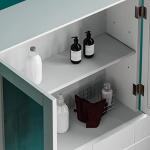 White Double Door Mirrored Bathroom Cabinet