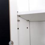 White Bathroom Wall Cabinet with Mirrored Doors