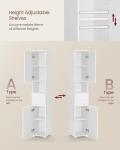 VASAGLE Slim Bathroom Cabinet with Adjustable Shelves