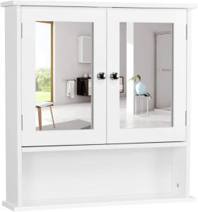 Stylish Wall-Mount Bathroom Mirror Storage Cabinet