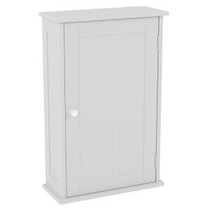 White Wall-Mounted Bathroom Cabinet with Shelf
