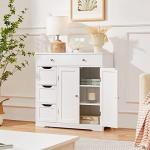 Yaheetech Stylish Free Standing Bathroom Storage Cabinet