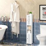 Stylish White Bathroom Storage Cabinet Organizer