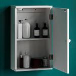 White Wall-Mounted Bathroom Cabinet with Shelf
