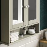 Grey & Oak Mirrored Double Door Bathroom Cabinet