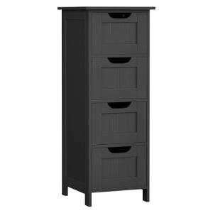 Stylish Black Bathroom Storage Cabinet with Drawers