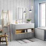 Yaheetech Modern Wall-Mounted Mirror Storage Cabinet