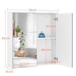 Yaheetech Modern Wall-Mounted Mirror Storage Cabinet
