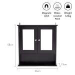 Black Bathroom Mirror Cabinet with Storage & Shelves