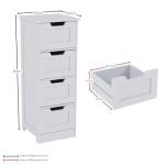 White 4 Drawer Bathroom Storage Cabinet Unit