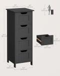 Stylish Black Bathroom Storage Cabinet with Drawers
