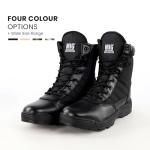 Men's Black Tactical Combat Boots with Zip and Laces