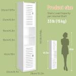 Slim Tall Bathroom Storage Cabinet in White
