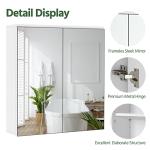 Yaheetech Modern Wall-Mounted Mirror Storage Cabinet