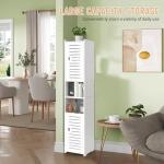 Slim Tall Bathroom Storage Cabinet in White