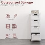White 4 Drawer Bathroom Storage Cabinet Unit