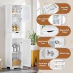 Yaheetech Tall Wooden Bathroom Storage Cabinet