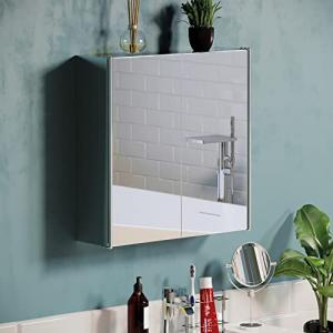 Stylish Double Mirror Wall-Mounted Bathroom Cabinet