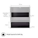 Black Bathroom Mirror Cabinet with Storage & Shelves
