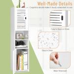 Slim Tall Bathroom Storage Cabinet in White
