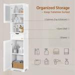 Yaheetech Tall Wooden Bathroom Storage Cabinet